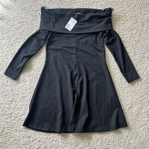 NWT Divided Black Fit and Flare Dress Long Sleeve from H&M Size 12